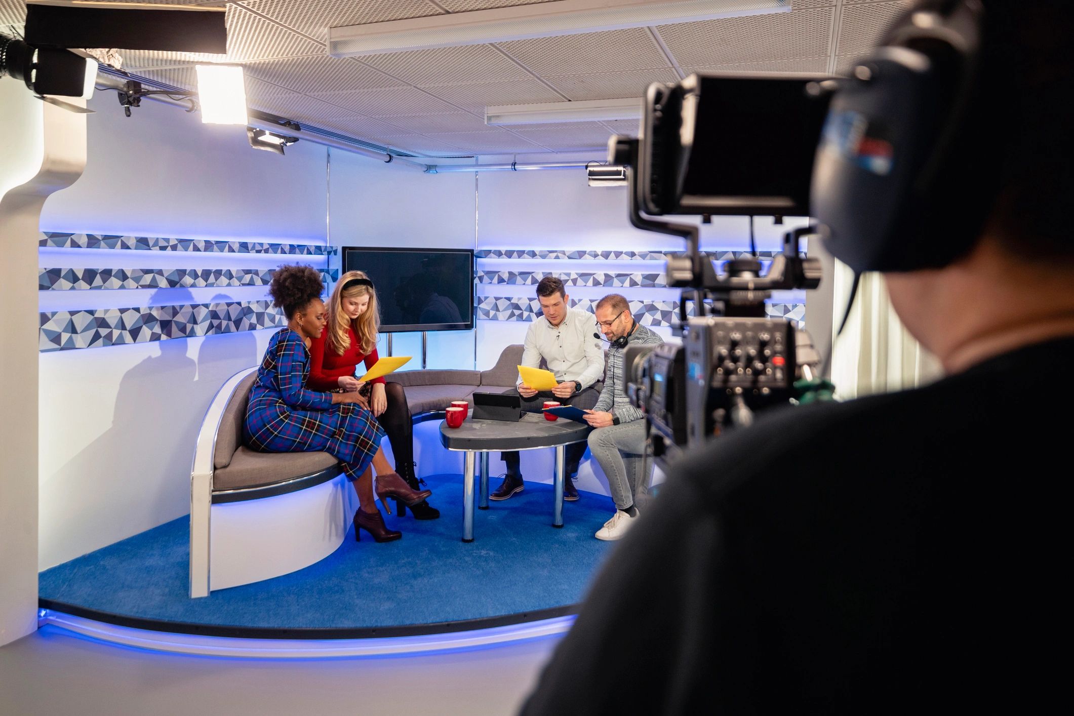 Creative production underway in a studio