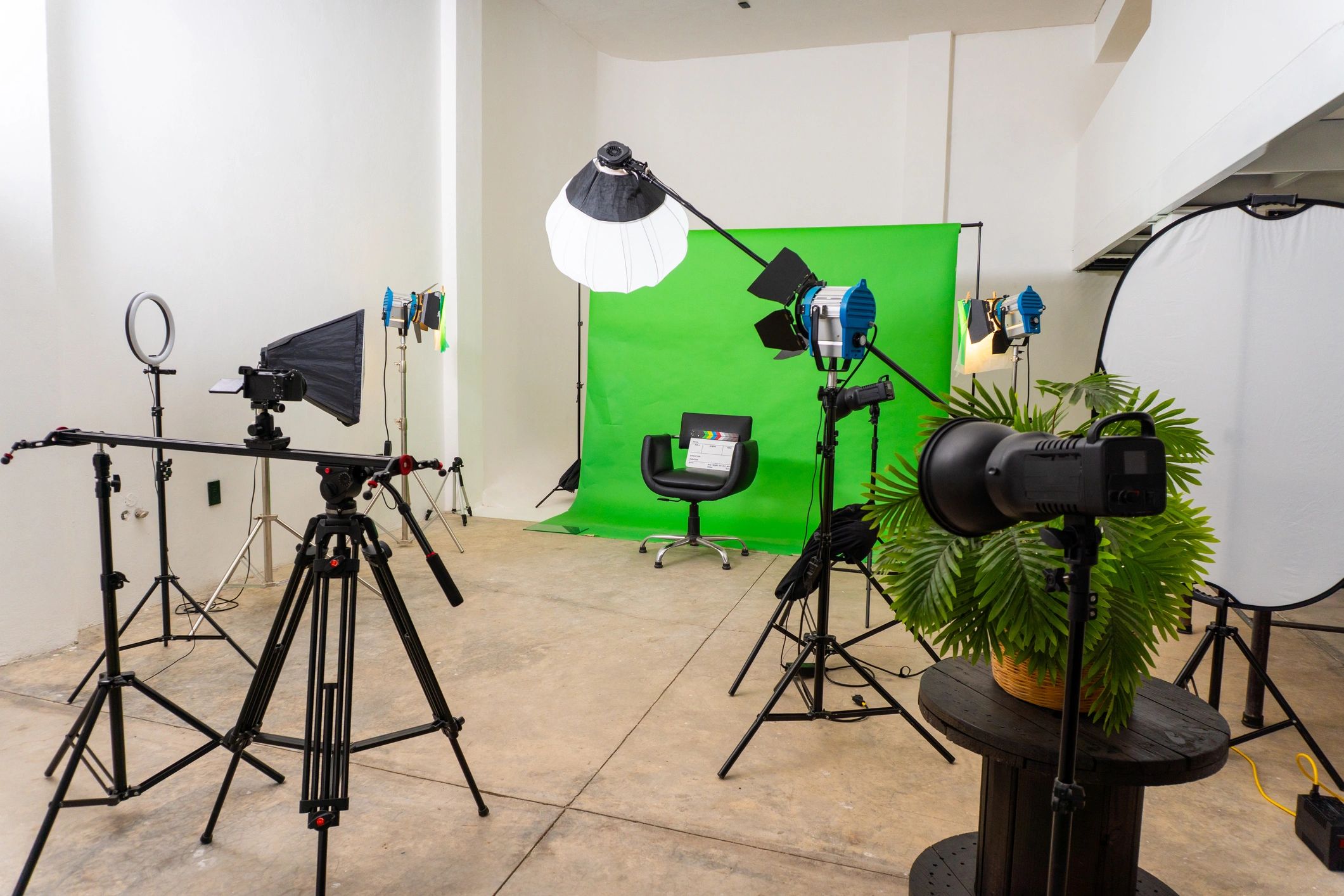 Professional video production studio ready for filming